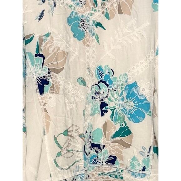 Chicos NEW White Open Floral Lightweight Cardigan Size Large - Picture 8 of 12